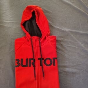 Burton Bright Red Zip Hoodie with Black Logo